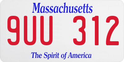 MA license plate 9UU312