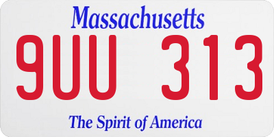 MA license plate 9UU313