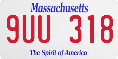 MA license plate 9UU318