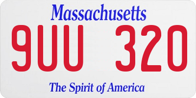 MA license plate 9UU320