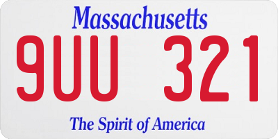 MA license plate 9UU321
