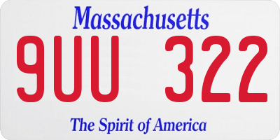 MA license plate 9UU322