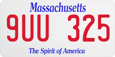 MA license plate 9UU325