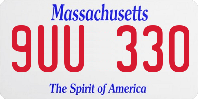 MA license plate 9UU330