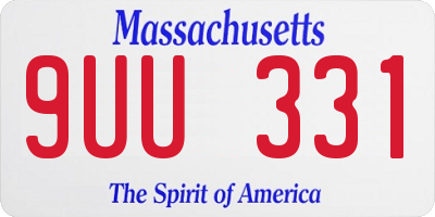 MA license plate 9UU331