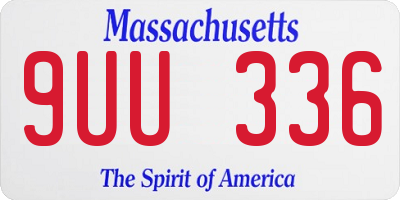 MA license plate 9UU336