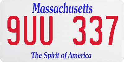 MA license plate 9UU337