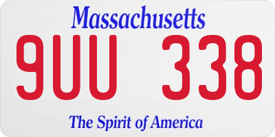 MA license plate 9UU338