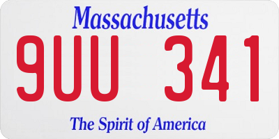 MA license plate 9UU341