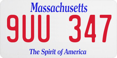 MA license plate 9UU347