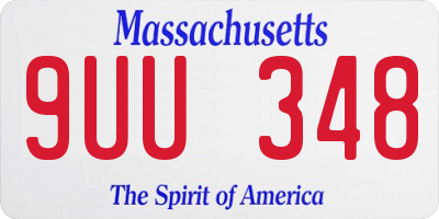 MA license plate 9UU348