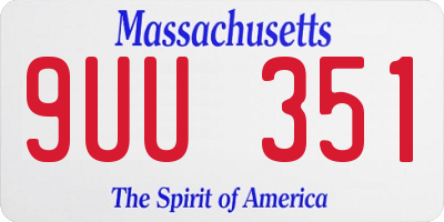 MA license plate 9UU351