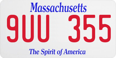 MA license plate 9UU355