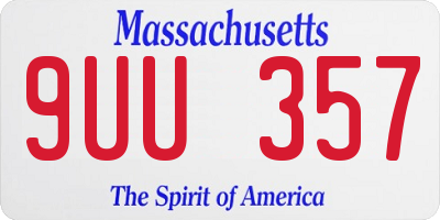 MA license plate 9UU357
