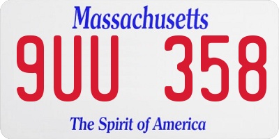 MA license plate 9UU358