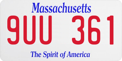 MA license plate 9UU361