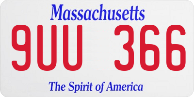 MA license plate 9UU366