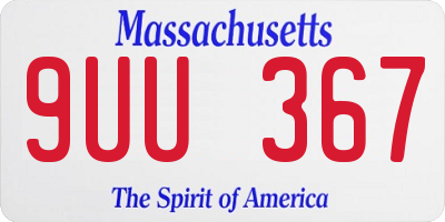 MA license plate 9UU367
