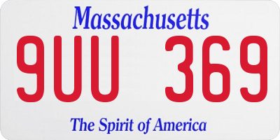 MA license plate 9UU369