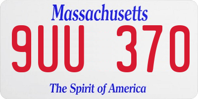 MA license plate 9UU370