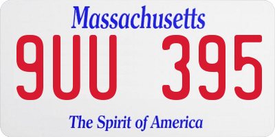 MA license plate 9UU395
