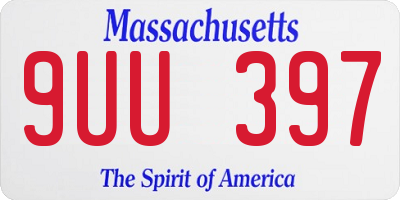 MA license plate 9UU397