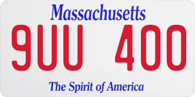 MA license plate 9UU400