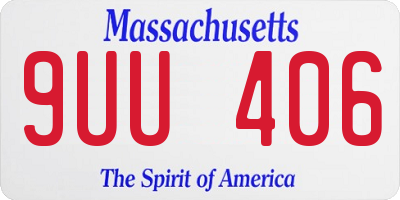 MA license plate 9UU406