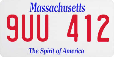 MA license plate 9UU412