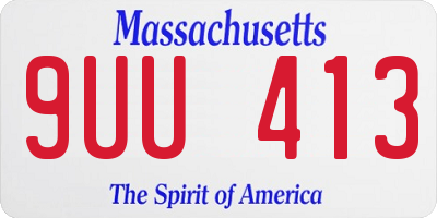 MA license plate 9UU413