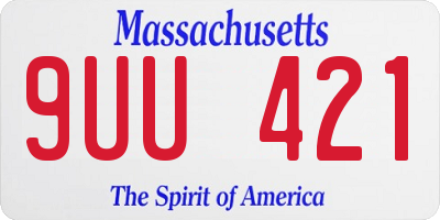 MA license plate 9UU421