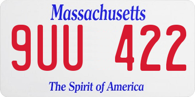 MA license plate 9UU422