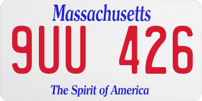 MA license plate 9UU426
