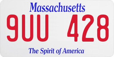 MA license plate 9UU428