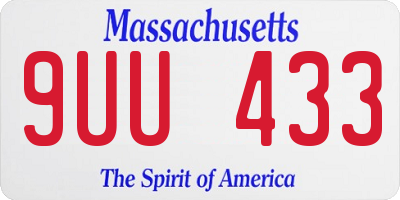 MA license plate 9UU433