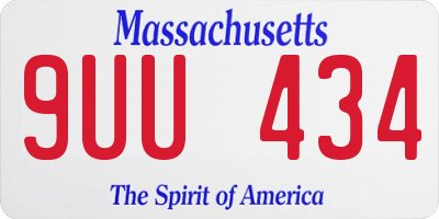 MA license plate 9UU434