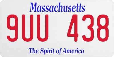 MA license plate 9UU438