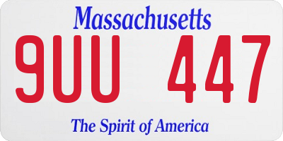 MA license plate 9UU447