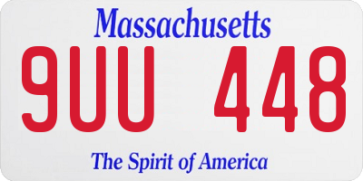 MA license plate 9UU448