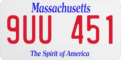 MA license plate 9UU451
