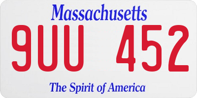 MA license plate 9UU452