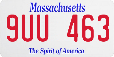 MA license plate 9UU463
