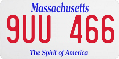 MA license plate 9UU466