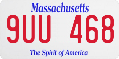 MA license plate 9UU468
