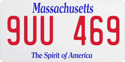 MA license plate 9UU469