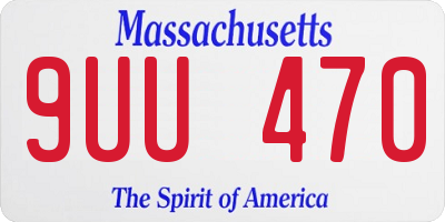 MA license plate 9UU470