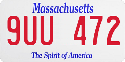 MA license plate 9UU472