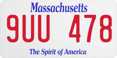 MA license plate 9UU478