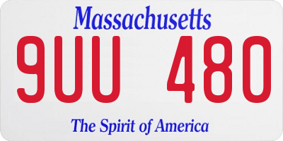 MA license plate 9UU480