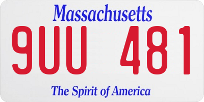 MA license plate 9UU481